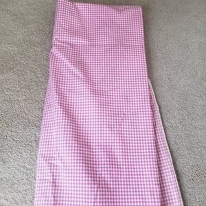 Pottery Barn pink gingham curtain panel
